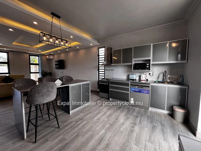 Villa contemporaine neuve avec piscine et grandes ouvertures vitrées – Grand Baie